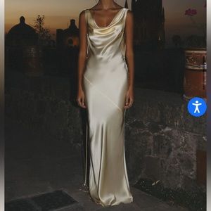 Mirror Palais, Butter, Plunging Back Bowl dress